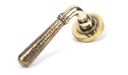 Aged Brass Hammered Newbury Lever on Rose Set (Plain) - Unsprung - 50037