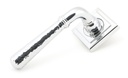 Polished Chrome Hammered Newbury Lever on Rose Set (Square) - Unsprung - 50044