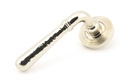 Polished Nickel Hammered Newbury Lever on Rose Set (Beehive) - Unsprung - 50047