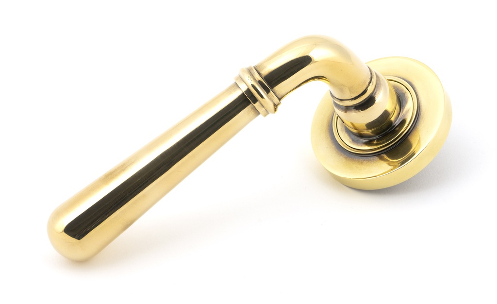 Aged Brass Newbury Lever on Rose Set (Plain) - 45755