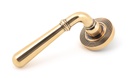Polished Bronze Newbury Lever on Rose Set (Beehive) - Unsprung - 50035