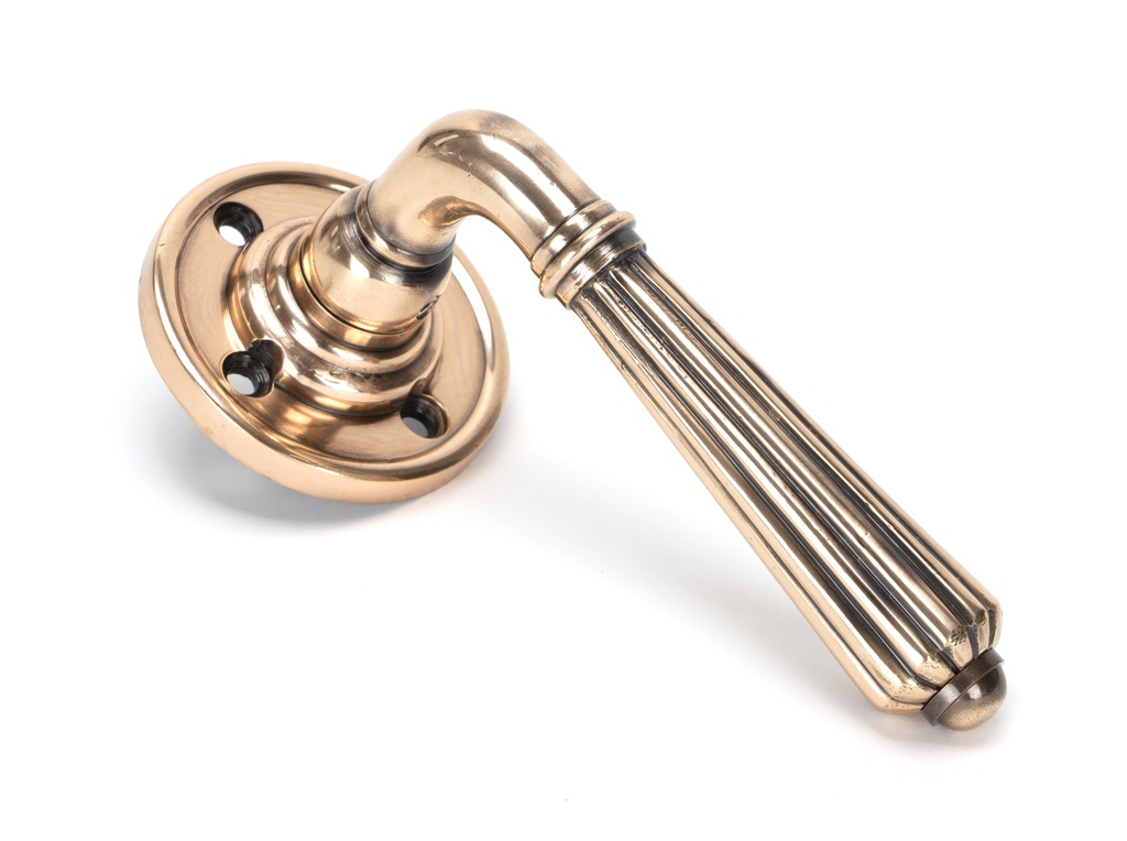 Polished Bronze Hinton Lever on Rose Set - Unsprung - 50085