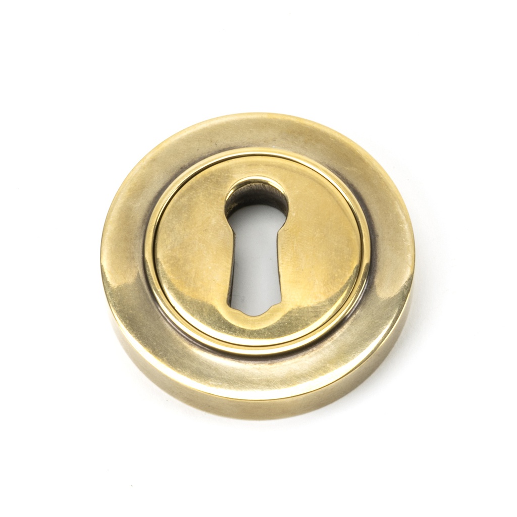 Aged Brass Round Escutcheon (Plain) - 45683