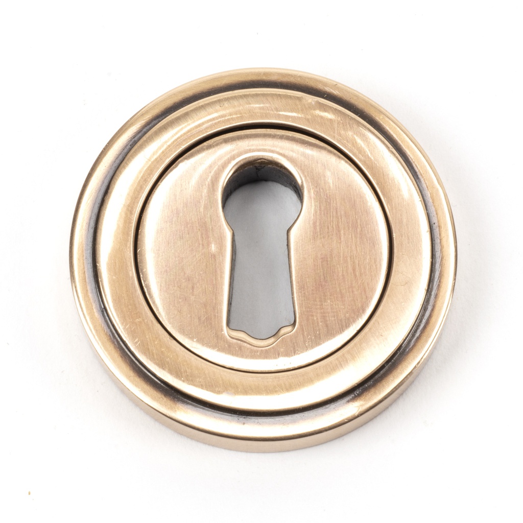 Polished Bronze Round Escutcheon (Art Deco) - 46118