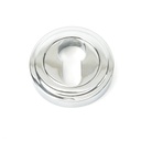 Polished Chrome Round Euro Escutcheon (Art Deco) - 45712