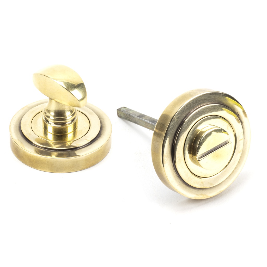 Aged Brass Round Thumbturn Set (Art Deco) - 45732