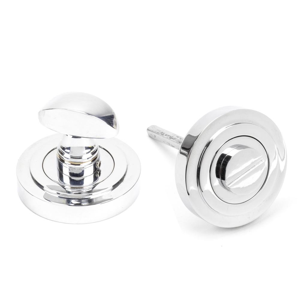 Polished Chrome Round Thumbturn Set (Art Deco) - 45736