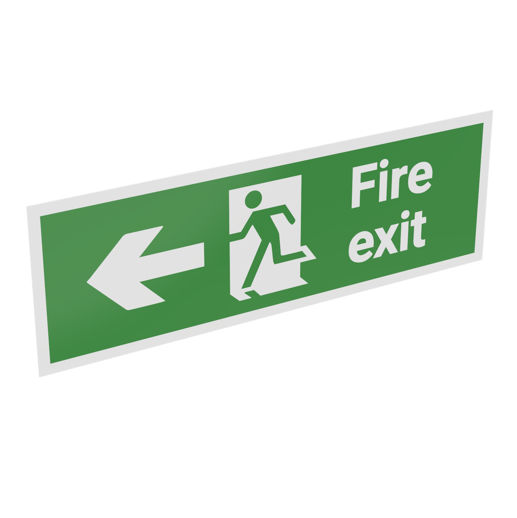 Fire Exit Running Man Arrow Left Sign