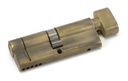 Aged Brass 40/40 5pin Euro Cylinder/Thumbturn KA - 45875