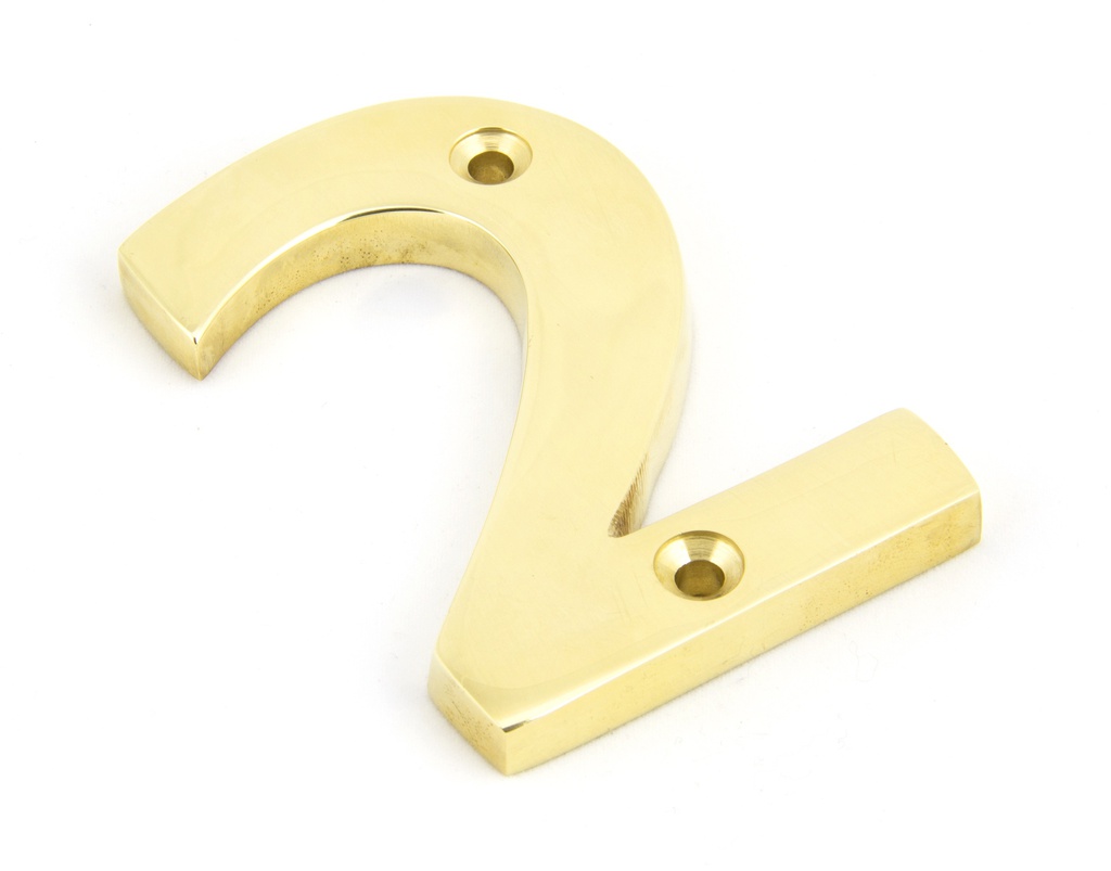 Polished Brass Numeral 2 - 83712