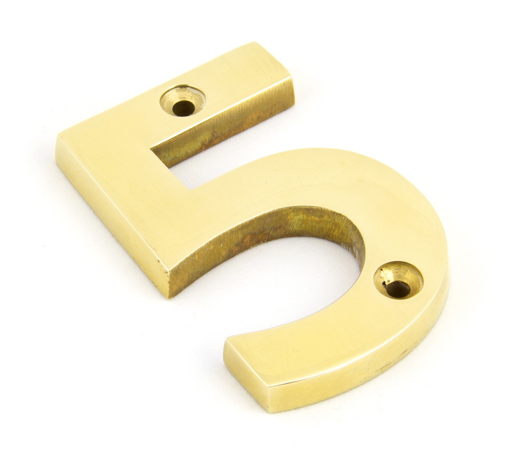 Polished Brass Numeral 5 - 83715