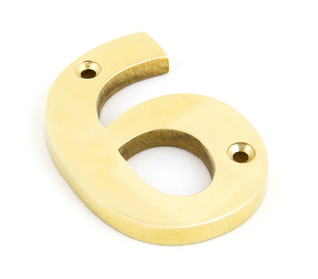 Polished Brass Numeral 6 - 83716