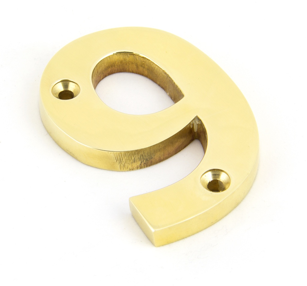 Polished Brass Numeral 9 - 83719