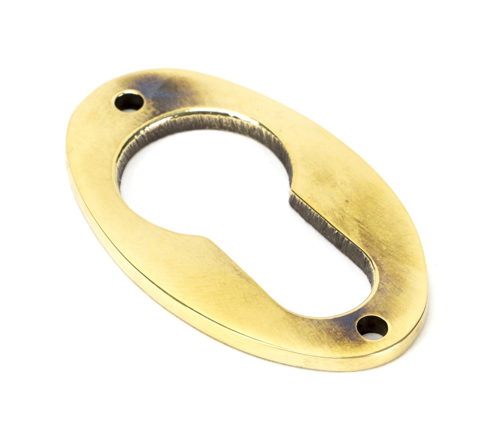 Aged Brass Oval Euro Escutcheon - 83819