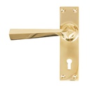 Polished Brass Straight Lever Lock Set - 83829