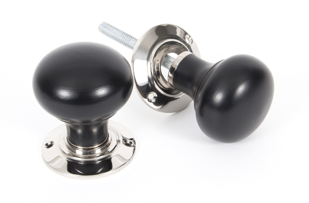 Ebony and PN Bun Mortice/Rim Knob Set - 83838