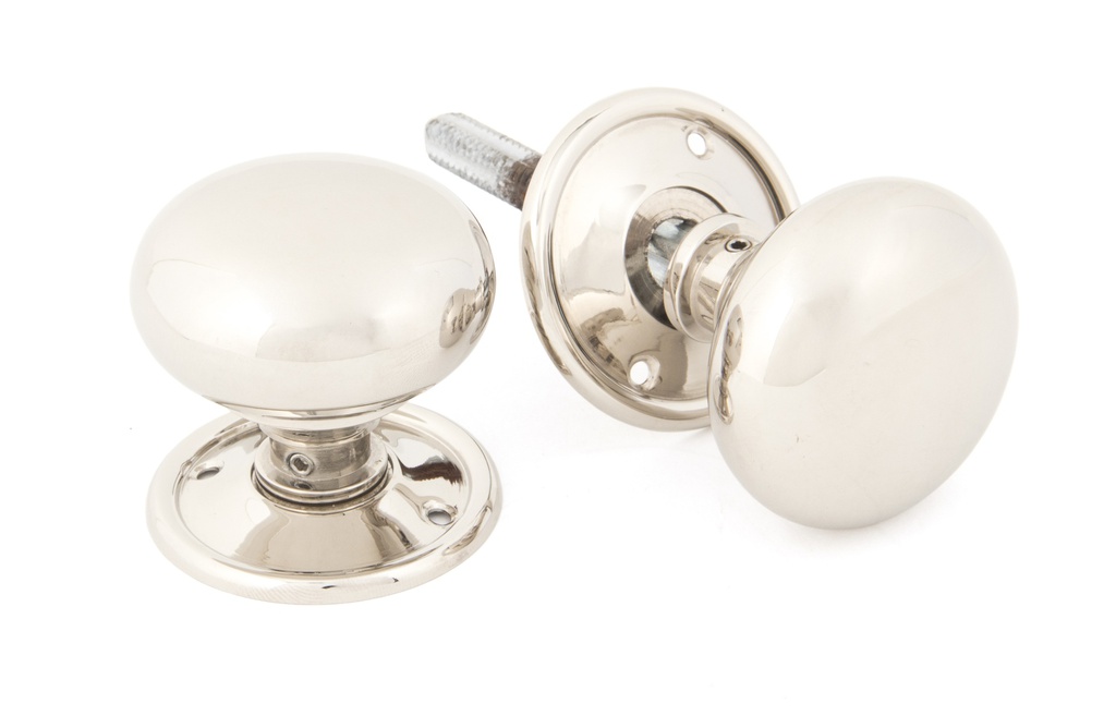 Polished Nickel Mushroom Mortice/Rim Knob Set - 83839