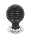 Ebony and PN Beehive Cabinet Knob 35mm - 83869