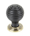 Ebony and AB Beehive Cabinet Knob 35mm - 83871