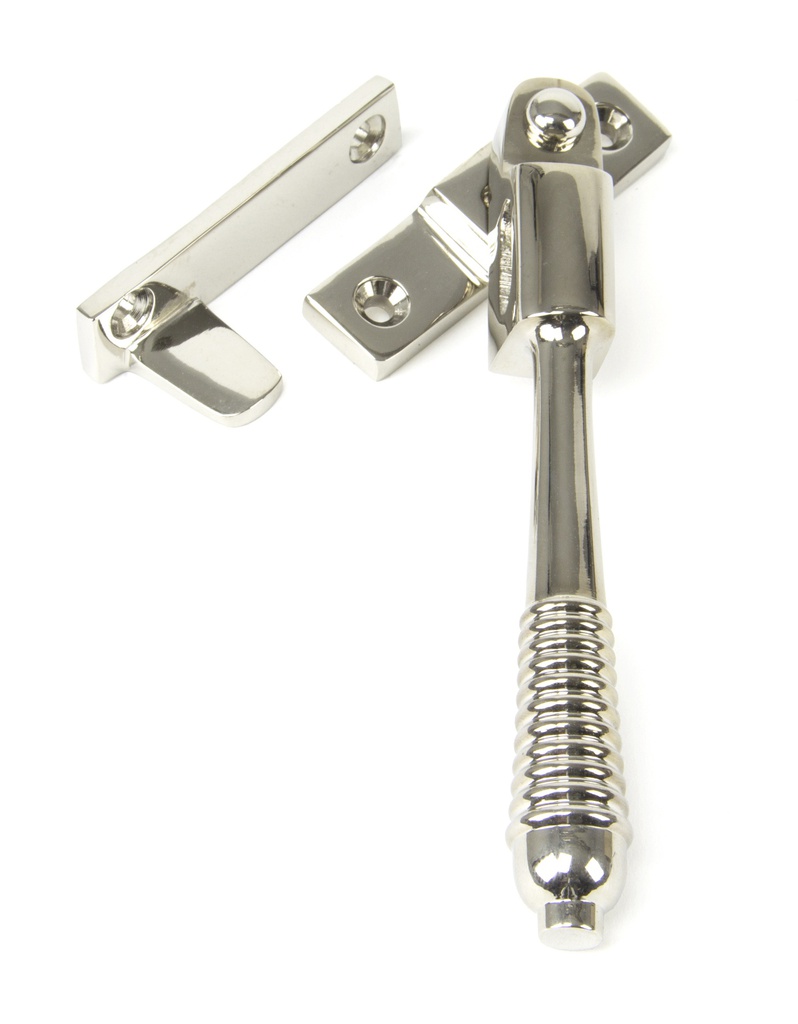 Polished Nickel Night-Vent Locking Reeded Fastener - 83912