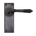 Aged Bronze Reeded Lever Latch Set - 83954