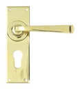 Aged Brass Avon Lever Euro Lock Set - 90370