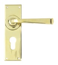 Aged Brass Avon Lever Euro Lock Set - 90370