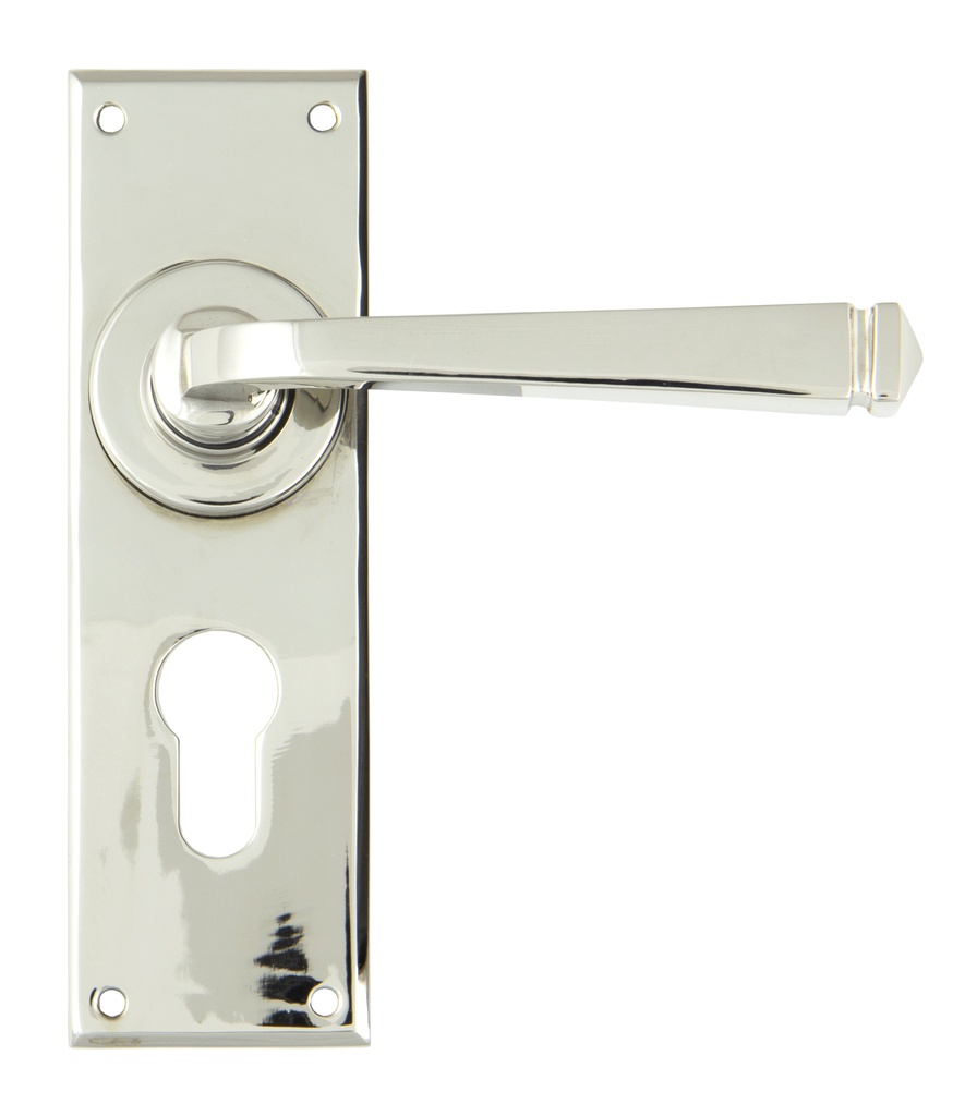 Polished Nickel Avon Lever Euro Lock Set - 90372