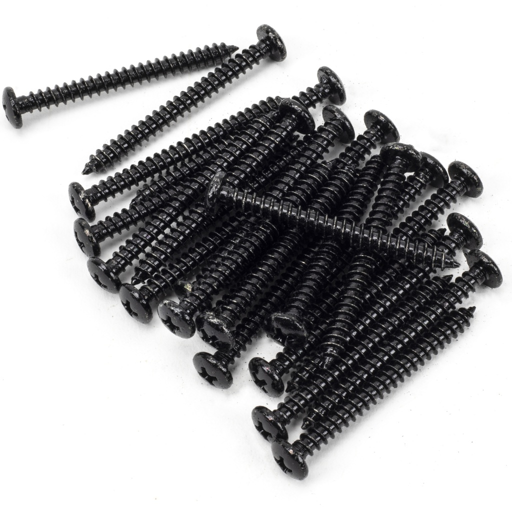 Black 10x2&quot; Round Head Screws (25) - 91177