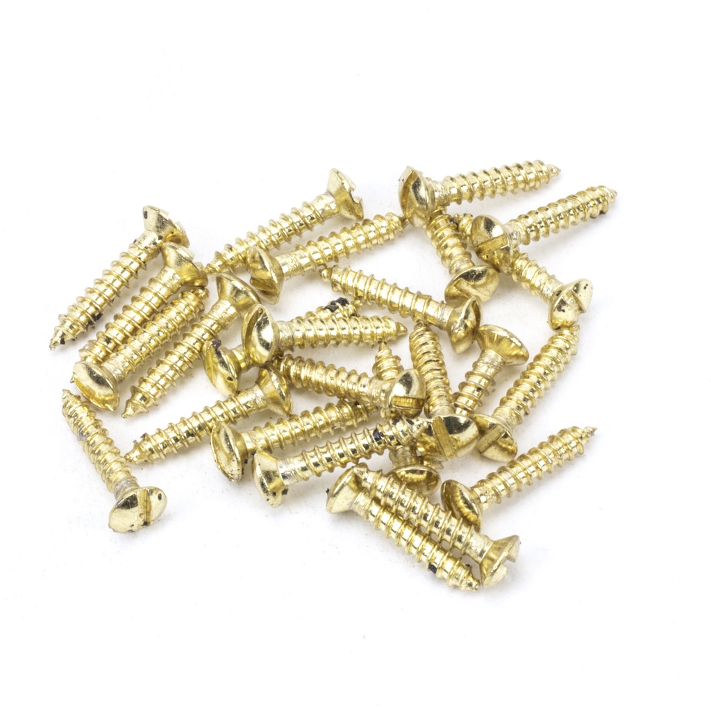 Polished Brass SS 6x¾&quot; Countersunk Raised Head Screws (25) - 91264
