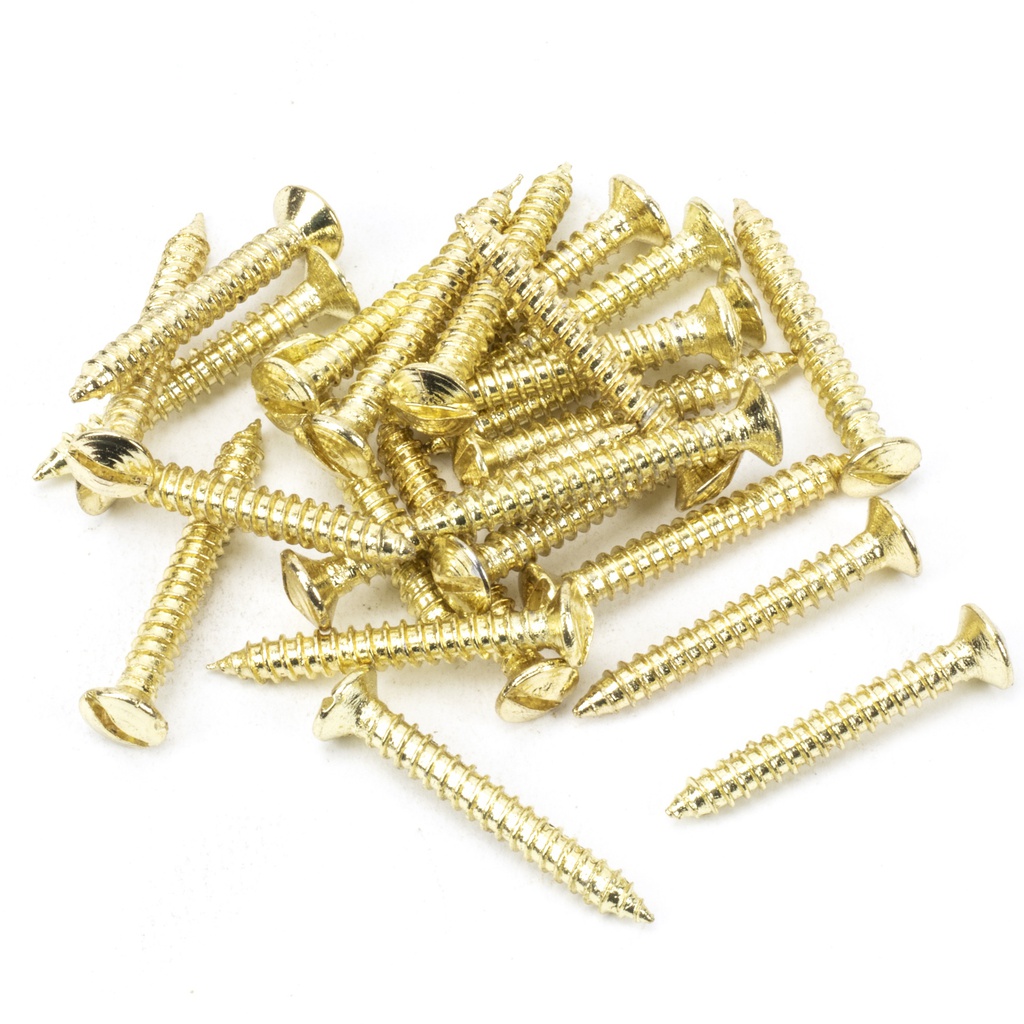 Polished Brass SS 8x1Â½&quot; Countersunk Raised Head Screws (25) - 91268