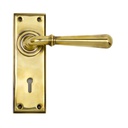 Aged Brass Newbury Lever Lock Set - 91414