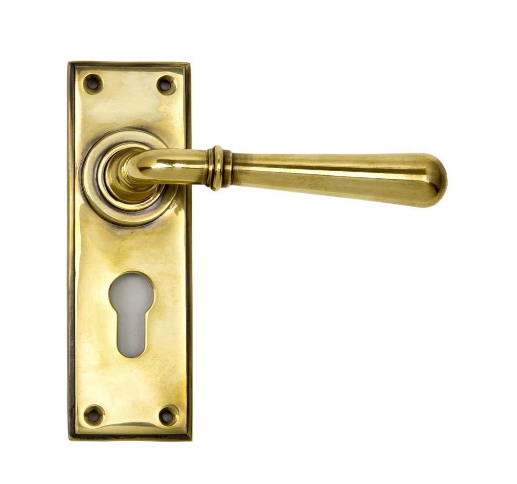 Aged Brass Newbury Lever Euro Lock Set - 91417