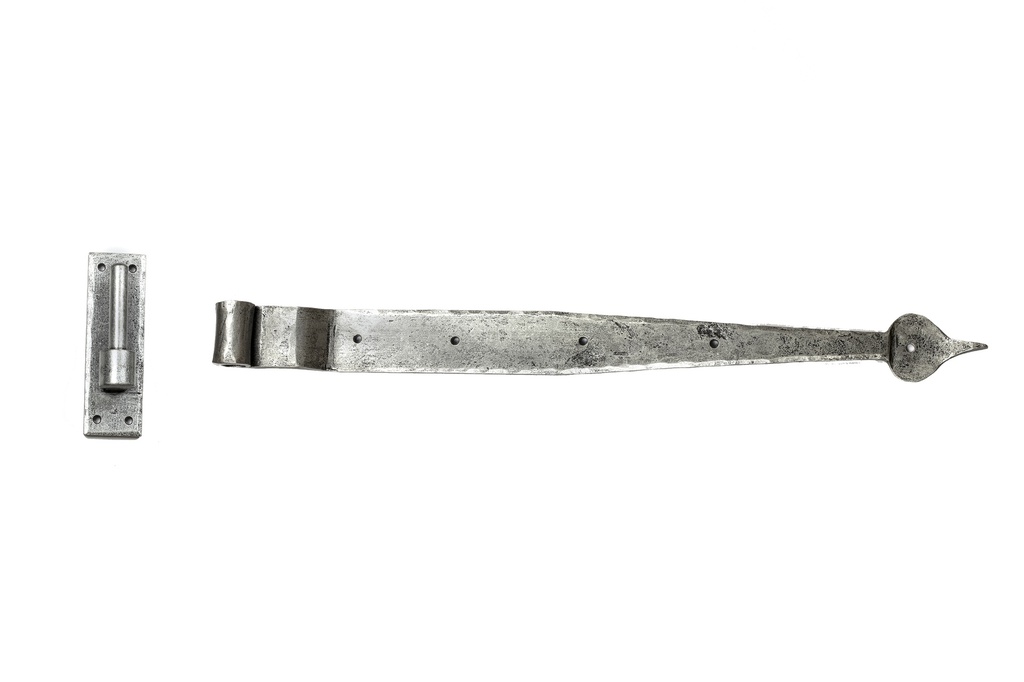 Pewter 24" Hook & Band Hinge - Cranked (pair) - 91474