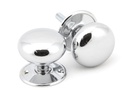 Polished Chrome 57mm Mushroom Mortice/Rim Knob Set - 91532