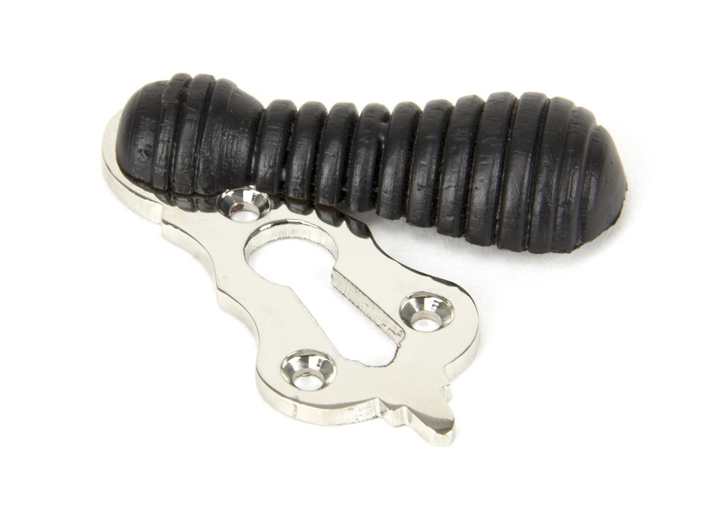 Ebony &amp; Polished Nickel Beehive Escutcheon - 91533