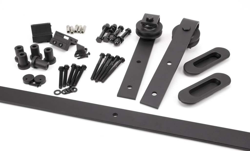 100kg Black Sliding Door Hardware Kit (2m Track) - 91793