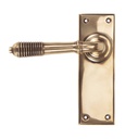 Polished Bronze Reeded Lever Latch Set - 91914