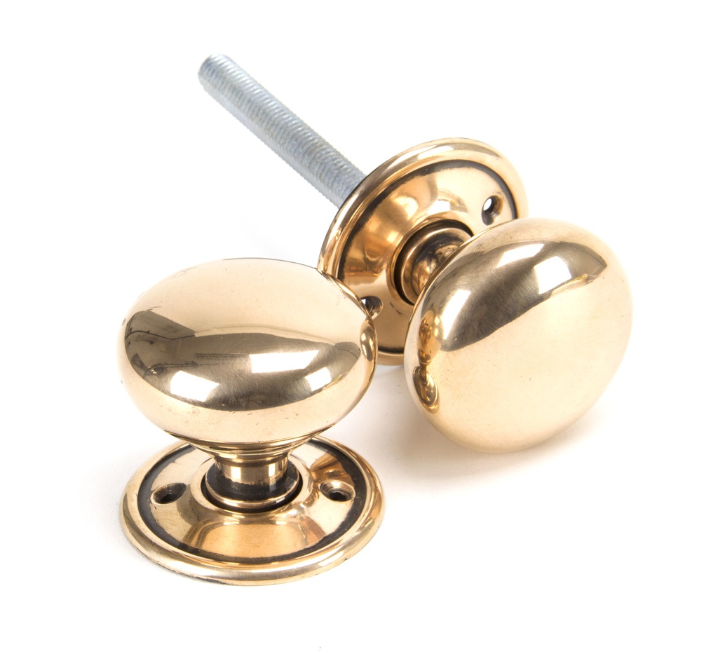 Polished Bronze Mushroom Mortice/Rim Knob Set - 91925