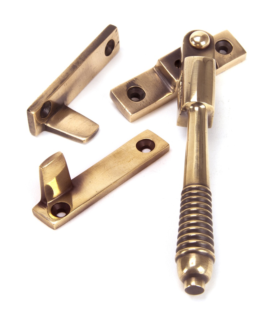 Polished Bronze Night-Vent Locking Reeded Fastener - 91941