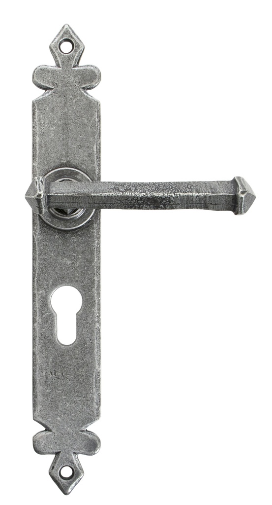 Pewter Tudor Lever Euro Lock Set - 92063