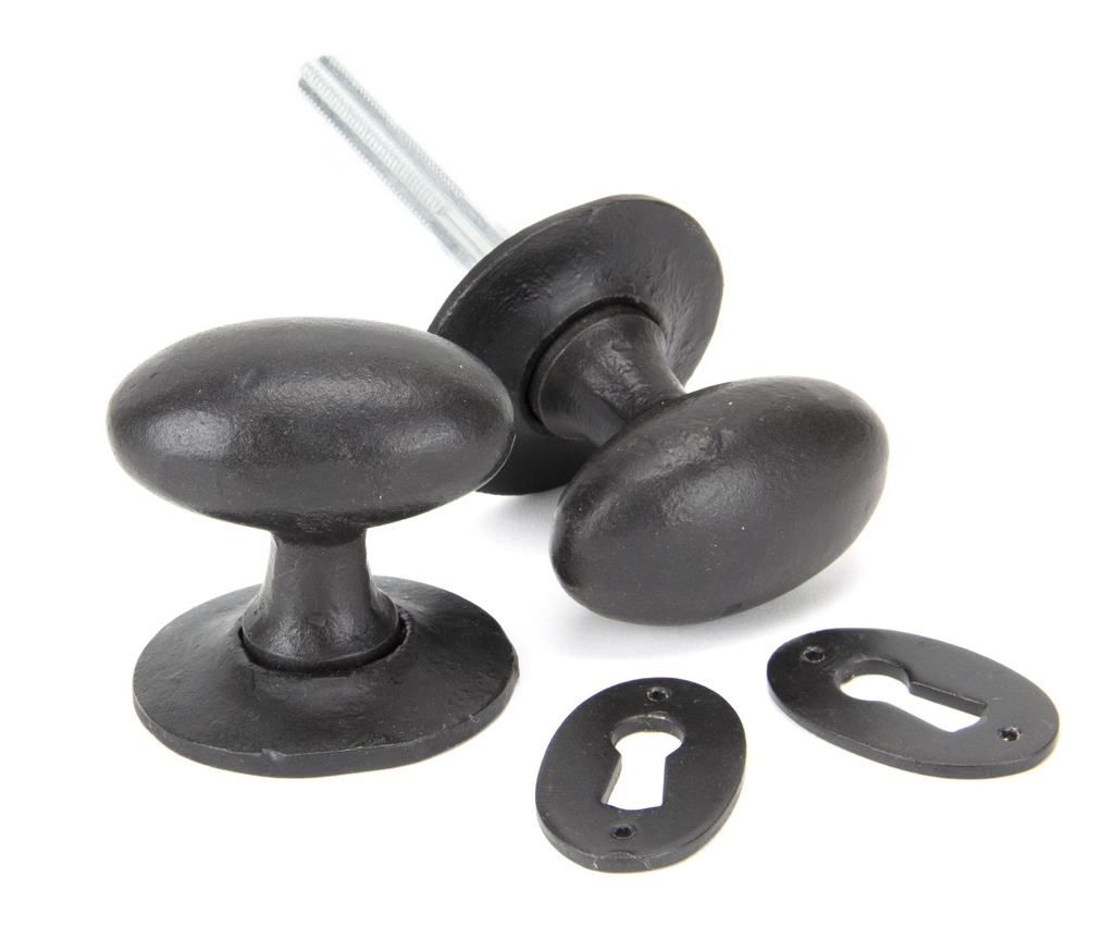 External Beeswax Oval Mortice/Rim Knob Set - 92065
