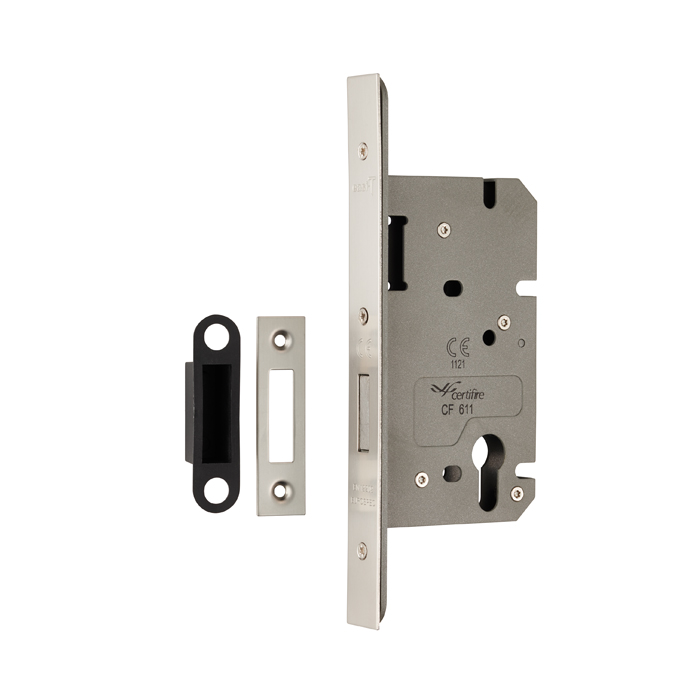 Architectural DIN Euro Deadlock 60mm - Square Faceplate - SSS