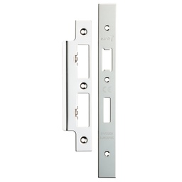 [B1250.701] Forend Strike &amp; Fixing Pack To Suit Architectural DIN Euro Sash/Bathroom Lock - Bright Stainless Steel