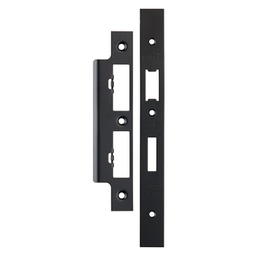 [B1250.382] Forend Strike &amp; Fixing Pack To Suit Architectural DIN Euro Sash/Bathroom Lock - Matt Black