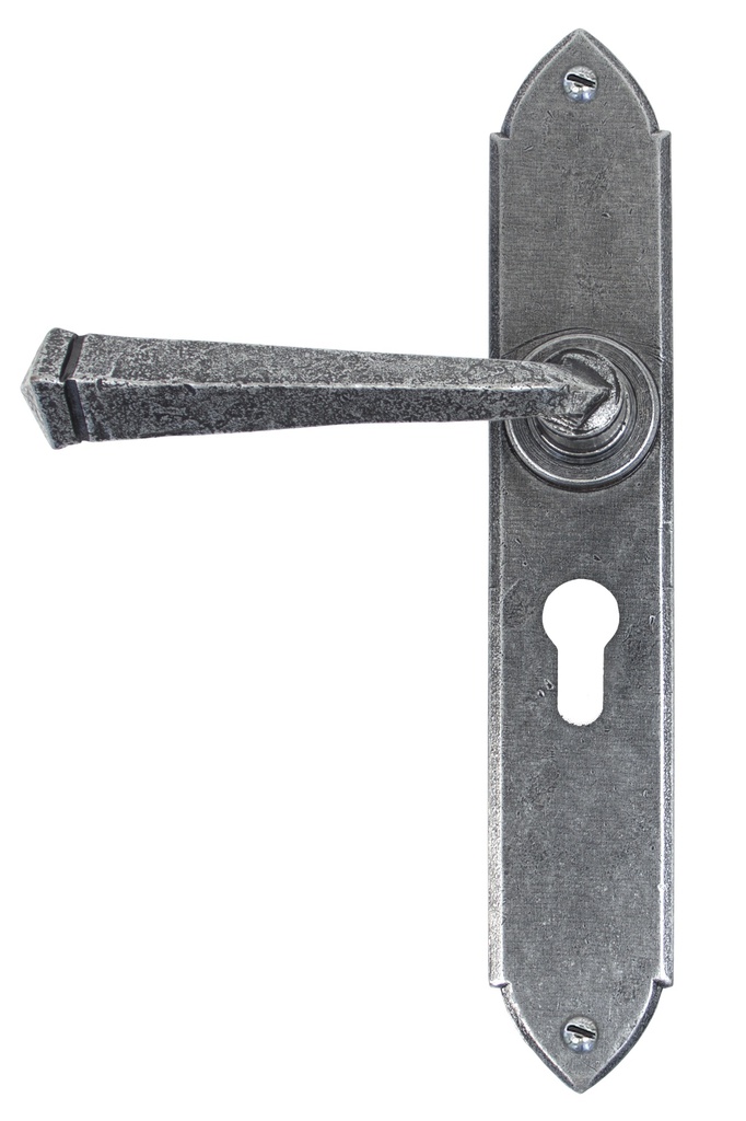 Pewter Gothic Lever Euro Lock Set - 33604/47