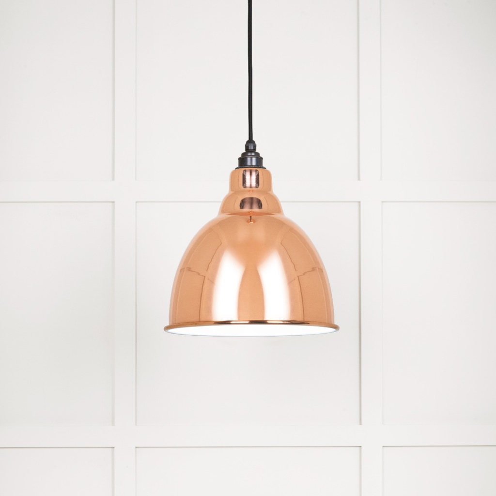 White Gloss Brindley Pendant in Copper - 49507