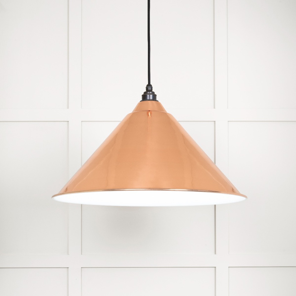 White Gloss Hockley Pendant in Copper - 49510