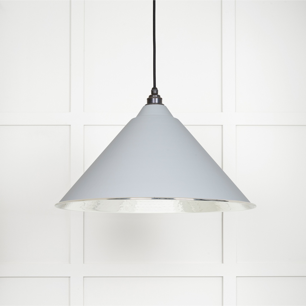 Hammered Nickel Hockley Pendant in Birch - 45433BI