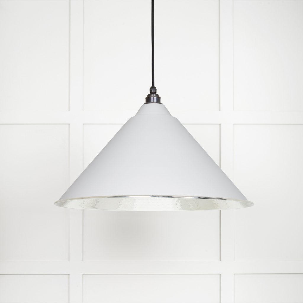 Hammered Nickel Hockley Pendant in Flock - 45433F